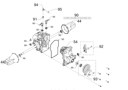 Transmission Diagram and Parts List for 3X34-INCHPROH (31AH8E2V710)(2017) Cub Cadet Snow Blower
